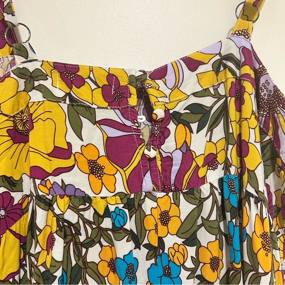 NATURAL LIFE Patti Side Slit Maxi Dress Multicolored Retro Floral Size Large - Picture 7 of 7